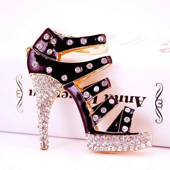 High Heel Oversized Bag Charm / Key Chain | NEW | Hot Pink or Black - Picture 1 of 3